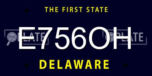 E756OH Delaware License Plate