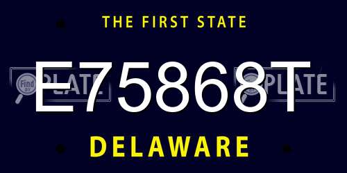 E75868T Delaware License Plate