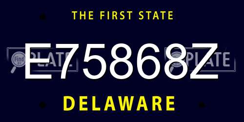 E75868Z Delaware License Plate