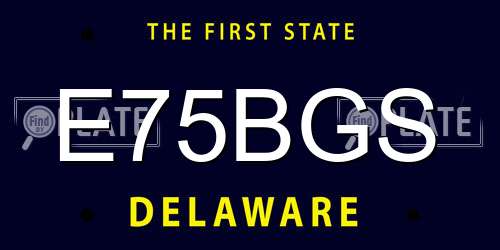 E75BGS Delaware License Plate