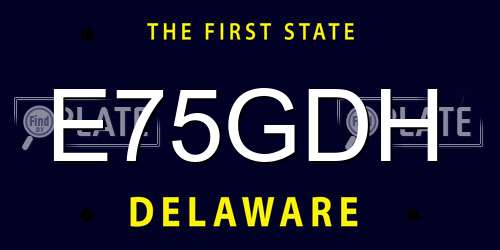 E75GDH Delaware License Plate