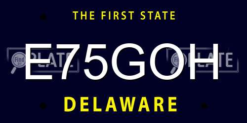 E75GOH Delaware License Plate