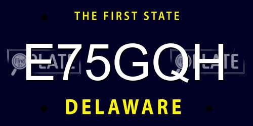 E75GQH Delaware License Plate