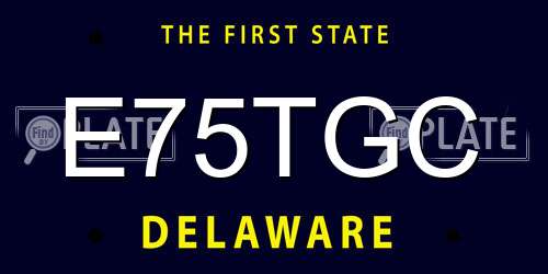 E75TGC Delaware License Plate
