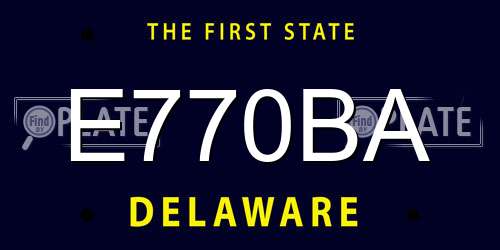 E770BA Delaware License Plate