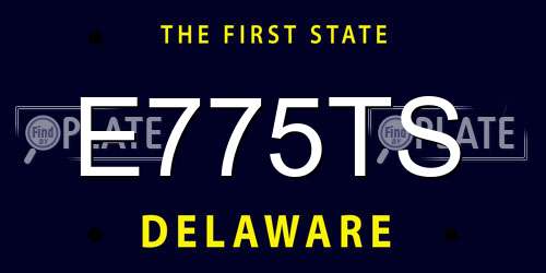E775TS Delaware License Plate