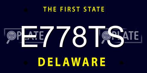 E778TS Delaware License Plate