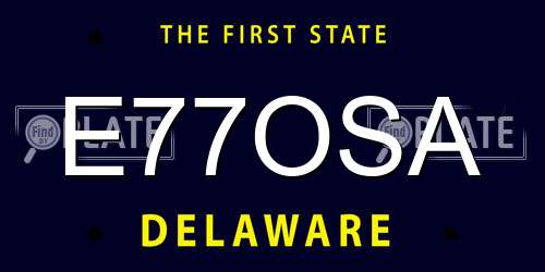E77OSA Delaware License Plate