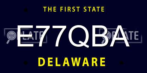 E77QBA Delaware License Plate