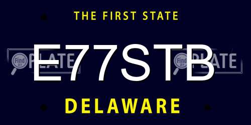 E77STB Delaware License Plate