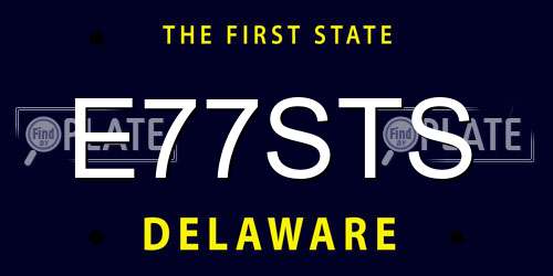 E77STS Delaware License Plate