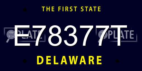 E78377T Delaware License Plate