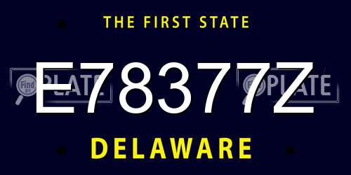 E78377Z Delaware License Plate