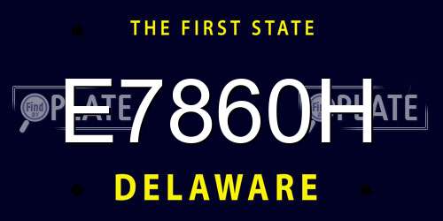 E7860H Delaware License Plate