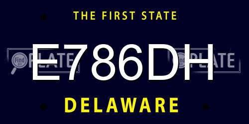 E786DH Delaware License Plate