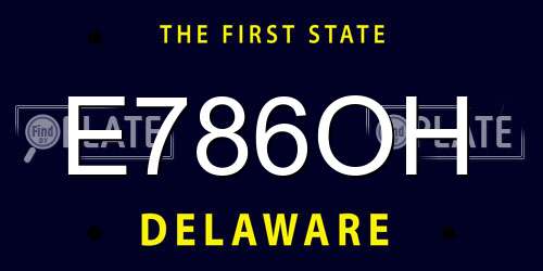 E786OH Delaware License Plate