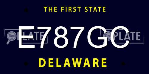E787GC Delaware License Plate
