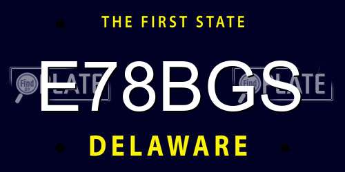 E78BGS Delaware License Plate