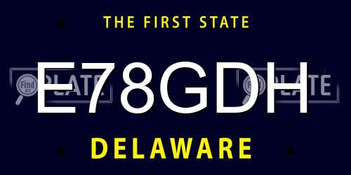 E78GDH Delaware License Plate