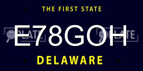 E78GOH Delaware License Plate