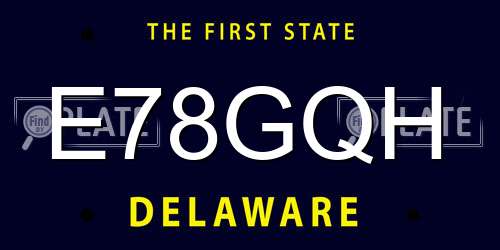 E78GQH Delaware License Plate