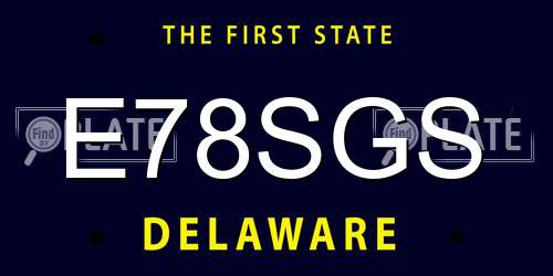 E78SGS Delaware License Plate