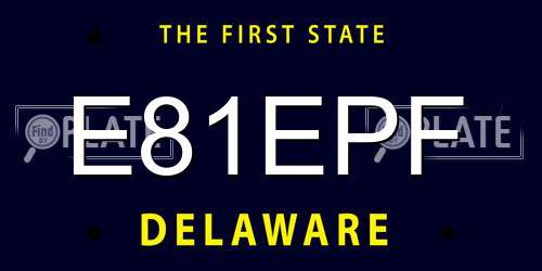 E81EPF Delaware License Plate