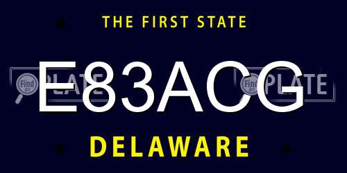 E83ACG Delaware License Plate