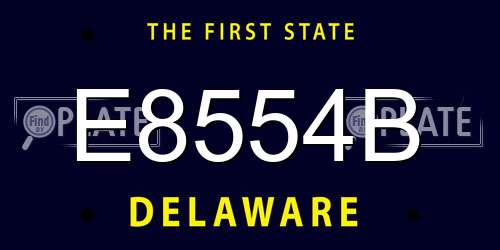 E8554B Delaware License Plate