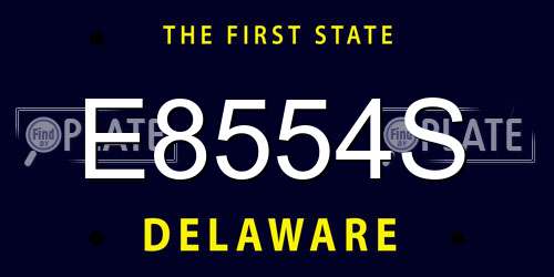 E8554S Delaware License Plate