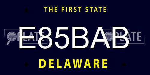 E85BAB Delaware License Plate