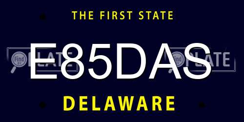 E85DAS Delaware License Plate