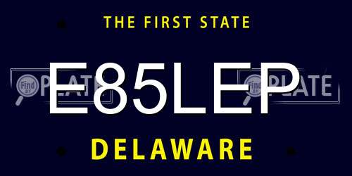 E85LEP Delaware License Plate