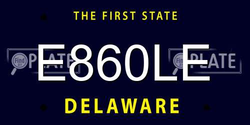 E860LE Delaware License Plate
