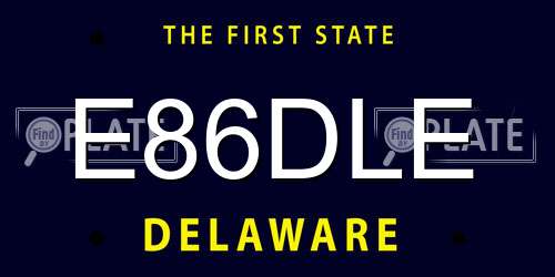 E86DLE Delaware License Plate