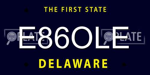 E86OLE Delaware License Plate