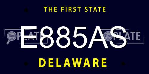 E885AS Delaware License Plate