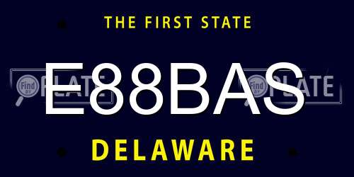 E88BAS Delaware License Plate