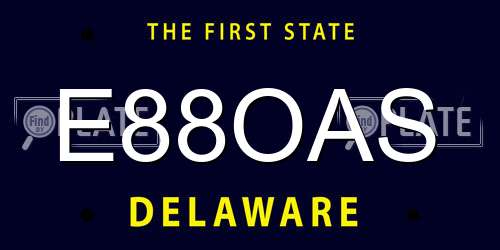 E88OAS Delaware License Plate