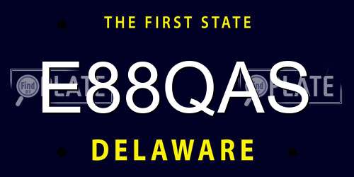 E88QAS Delaware License Plate