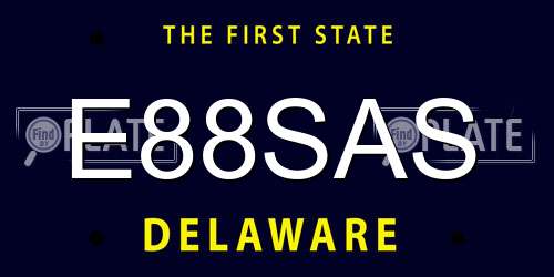 E88SAS Delaware License Plate