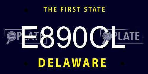 E890CL Delaware License Plate