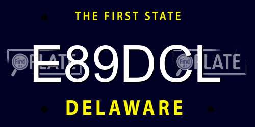 E89DCL Delaware License Plate