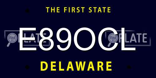 E89OCL Delaware License Plate