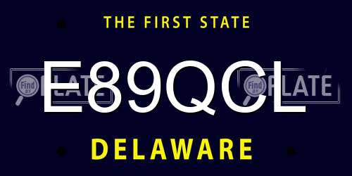 E89QCL Delaware License Plate