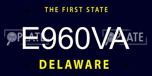 E960VA Delaware License Plate