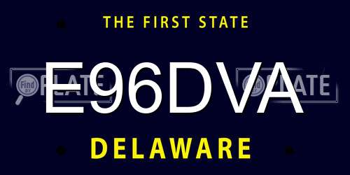 E96DVA Delaware License Plate