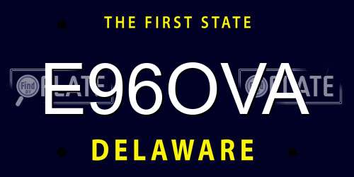 E96OVA Delaware License Plate