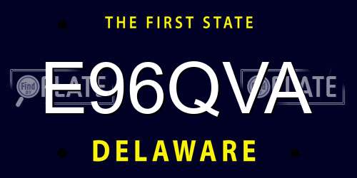 E96QVA Delaware License Plate