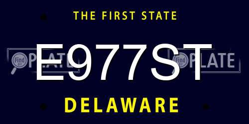 E977ST Delaware License Plate